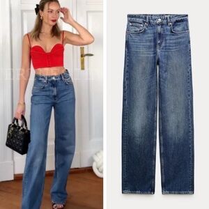 ZARA High Rise Wide Leg Jeans Blogger Favorite Size 8